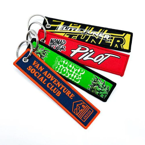 Custom Double-Sided Woven Flight Key Tag – Free Design Proof & Quote