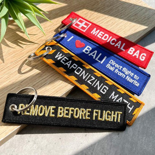 Custom Double-Sided Embroidered Flight Key Tag