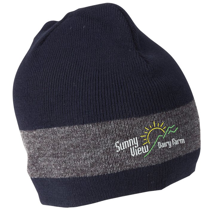 Custom Fine Knit Single Stripe Beanie