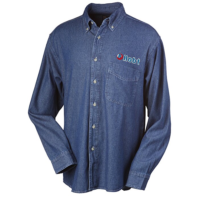 Custom Cotton Denim Shirt - Men's