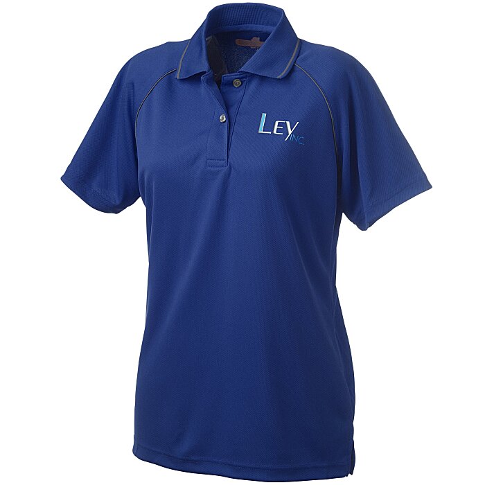 Custom Raglan Sleeve Polo with Piping - Ladies'
