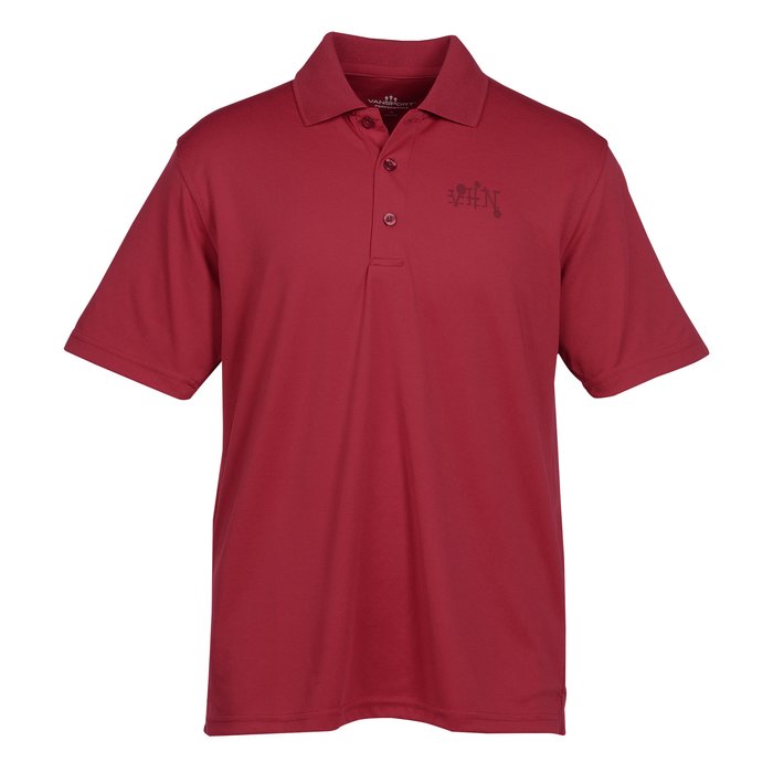 Custom Vansport Omega Solid Mesh Tech Polo - Men's - Laser Etched