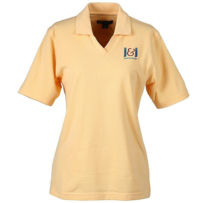 Custom Superblend Johnny Collar Pique Polo- Ladies'