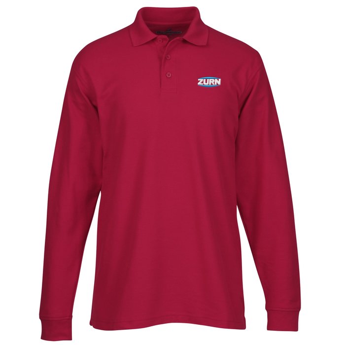 Custom Soft Touch Pique LS Sport Shirt - Men's