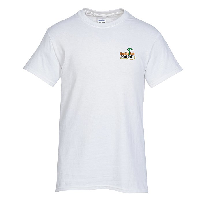 Custom Gildan Ultra Cotton T-Shirt - Men's - Embroidered - White