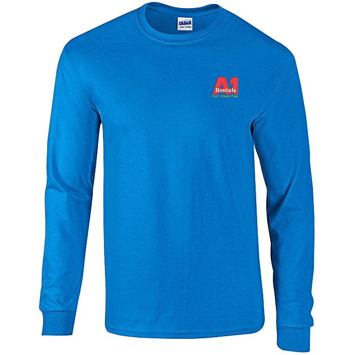 Custom Gildan Ultra Cotton LS T-Shirt - Embroidered - Colours