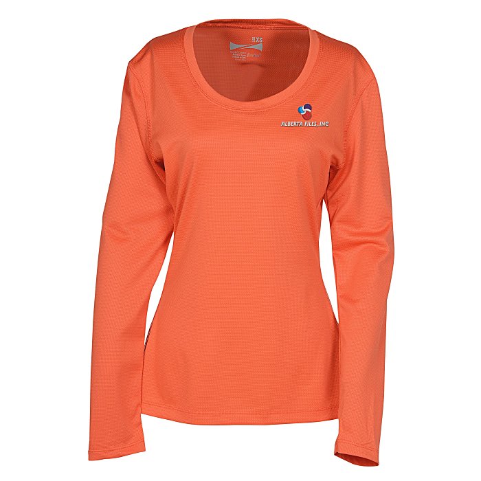 Custom Popcorn Knit Performance Long Sleeve Tee - Ladies' - Embroidered