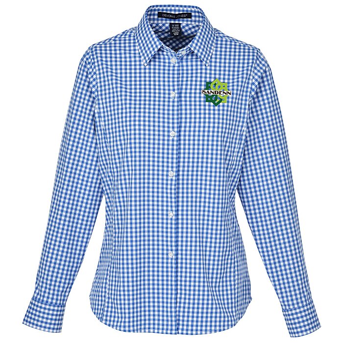 Custom Crownlux Performance Gingham Shirt - Ladies'