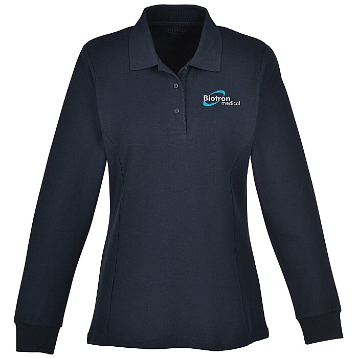 Custom Palo Cotton Pique Long Sleeve Polo - Ladies'