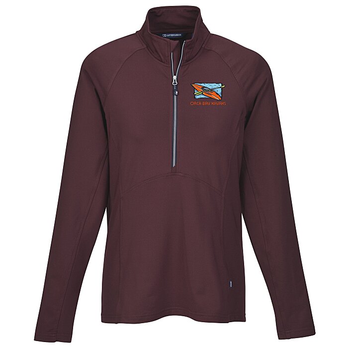 Custom Cutter & Buck Adapt Knit Stretch Half-Zip Pullover - Ladies'