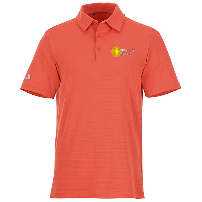 Custom adidas Textured Stripe Polo - Men's