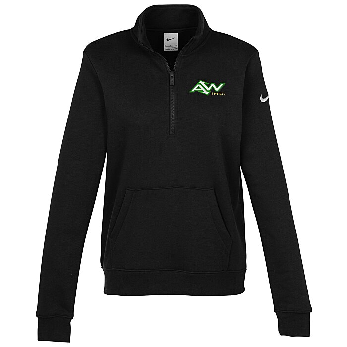 Custom Nike Club Fleece Sleeve Swoosh 1/2-Zip Pullover - Ladies'