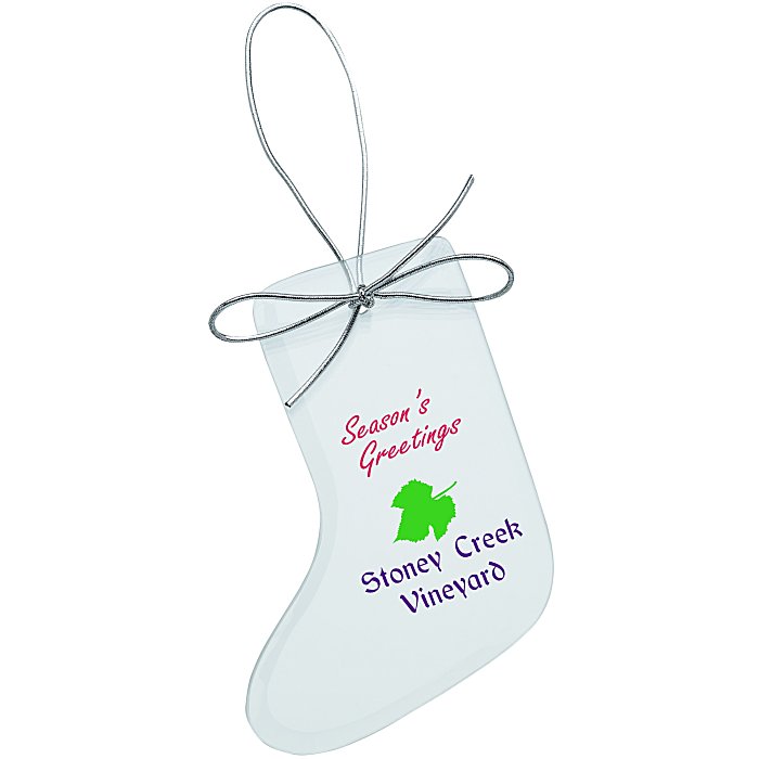 Custom Jade Crystal Ornament - Stocking - Full Colour