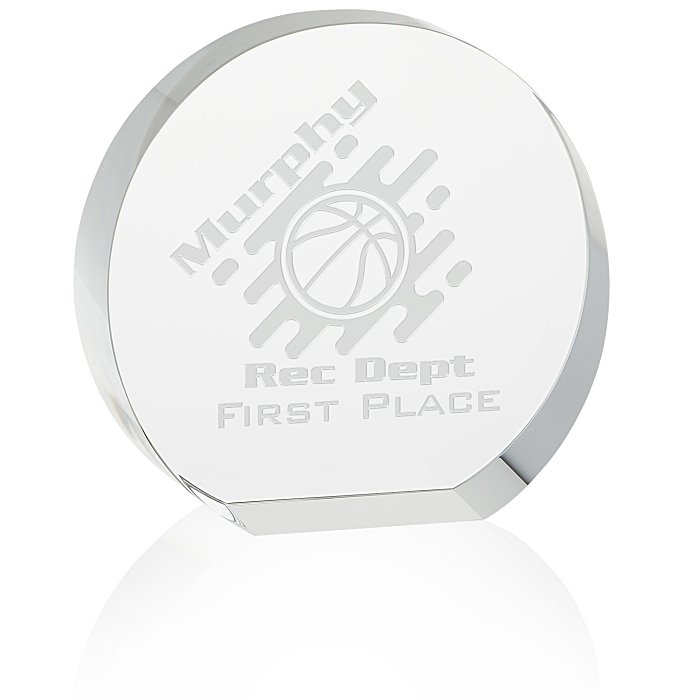 Custom Circle Crystal Award - 4 inches