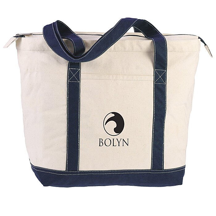 Custom Two-Tone Gusseted Tote Bag
