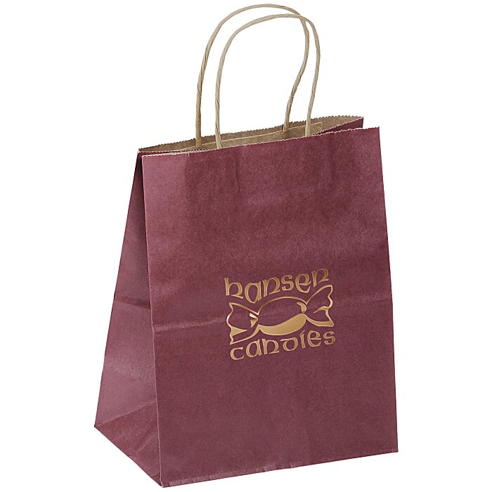 Custom Matte Shopping Bag - 9 3/4 inches x 7 3/4 inches