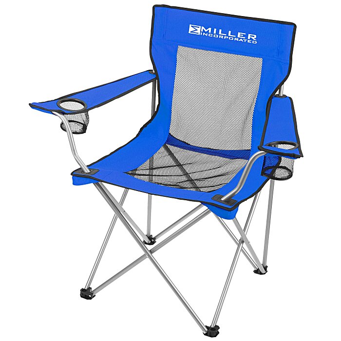 Custom Mesh Folding Chair with Carrying Bag
