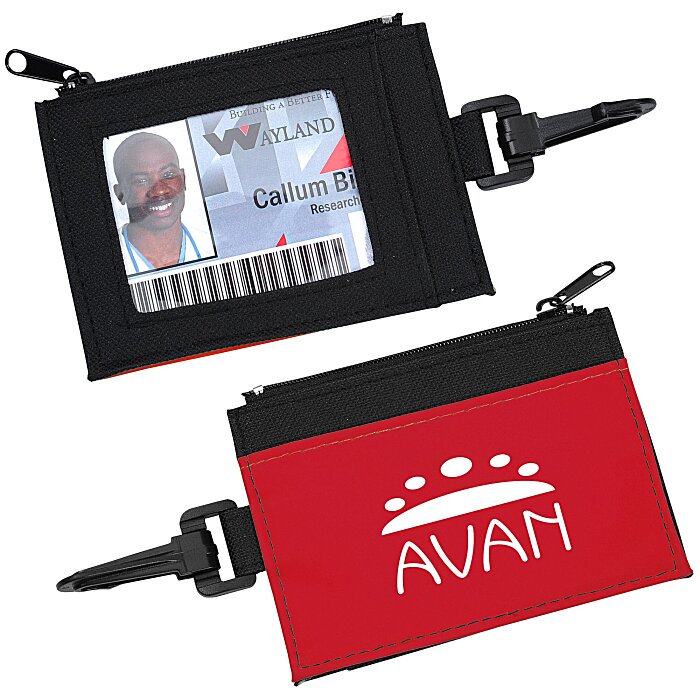 Custom Zip Pouch ID Holder - Black