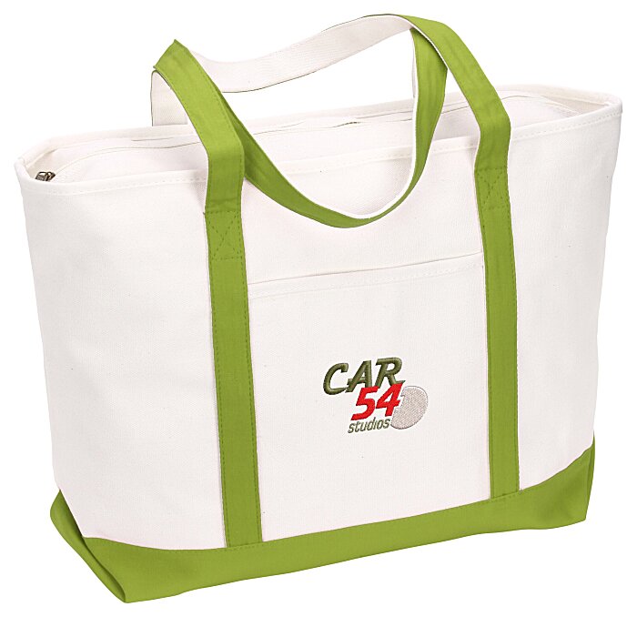 Custom Large Heavyweight Cotton Canvas Tote - Embroidered