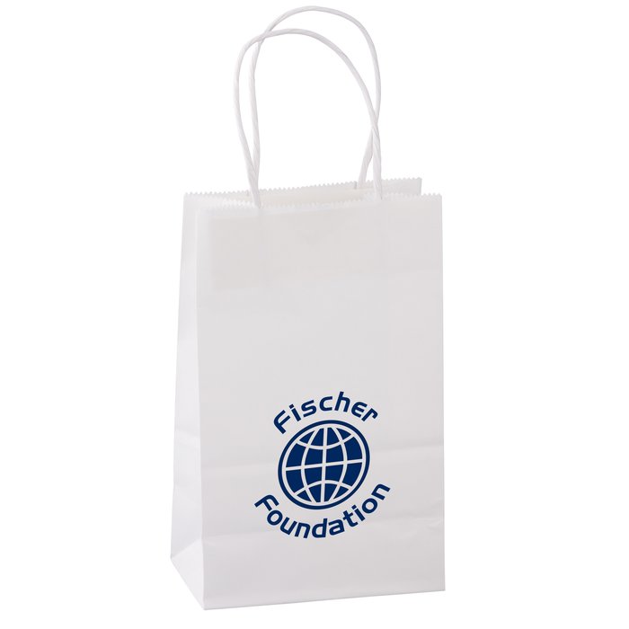 Custom Kraft Paper White Shopping Bag - 8