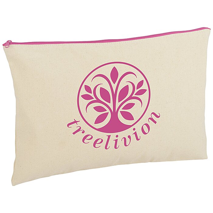 Custom Chroma Zip Cotton Pouch - 10 3/4 inches x 15 3/4 inches
