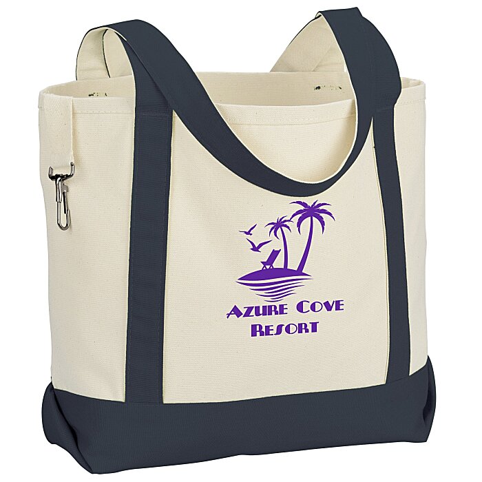 Custom Two-Tone Accent Gusseted Tote Bag