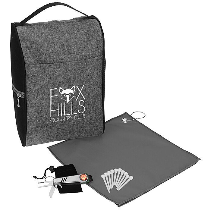 Custom Heathered Shoe Bag Golf Kit