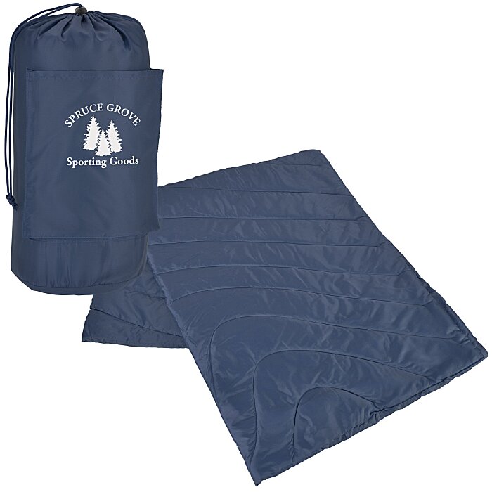 Custom Wave Outdoor Blanket with Carrying Pouch