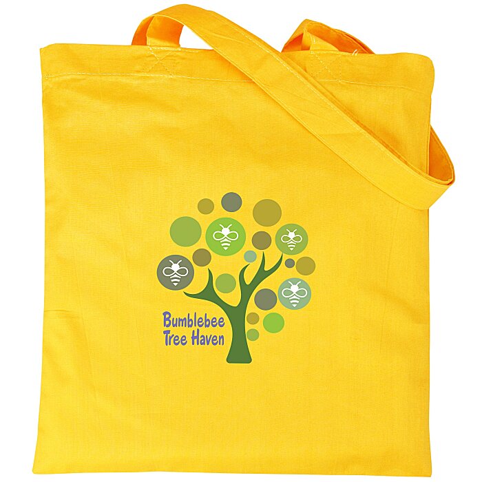 Custom Cotton Sheeting Tote - 15 inches x 15 inches - Full Colour