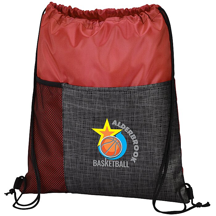 Custom Etched Pocket Drawstring Sportpack - Full Colour