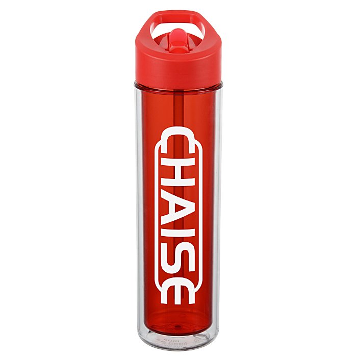 Custom Chiller Insulated Bottle with Flip Straw Lid - 16 oz