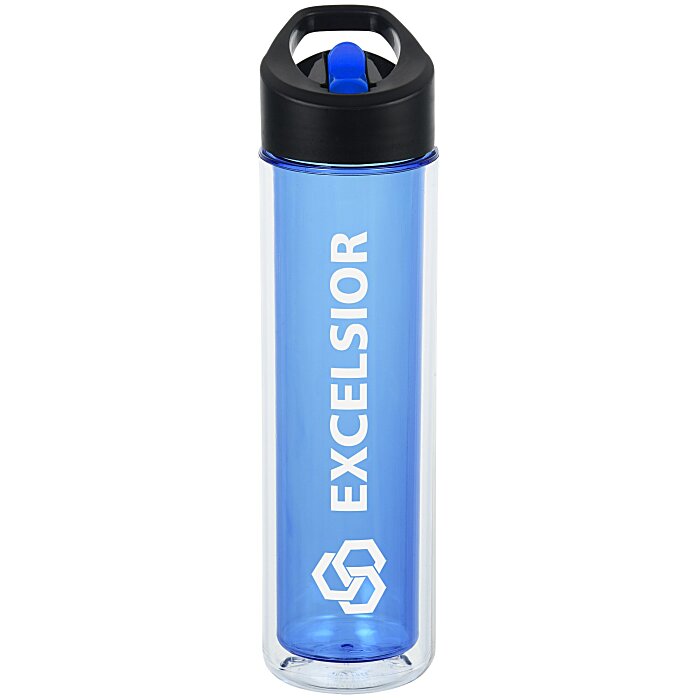 Custom Chiller Insulated Bottle with Two-Tone Flip Straw Lid - 16 oz