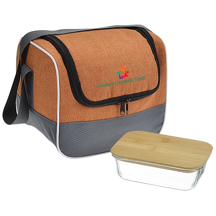 Custom Chic Lunch Cooler with Glass Container Set