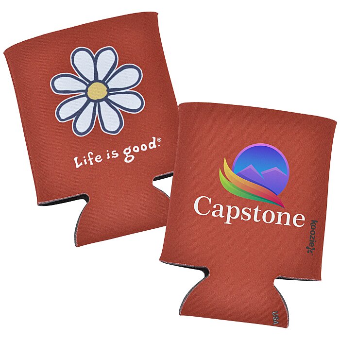 Custom Life is Good Koozie® Can Cooler - Full Colour - Daisy
