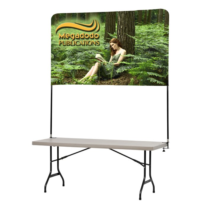 Custom Tabletop Banner System with Back Wall - 6 feet
