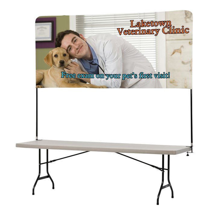 Custom Tabletop Banner System with Back Wall - 8 feet
