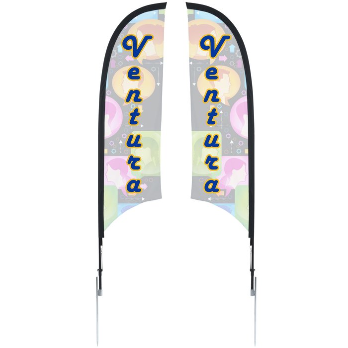 Custom Outdoor Razor Sail Sign - 7 feet - Two Sided