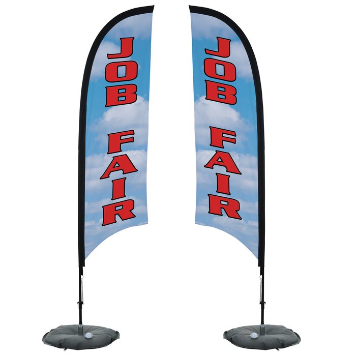 Custom Indoor Razor Sail Sign - 7 feet - Two Sided