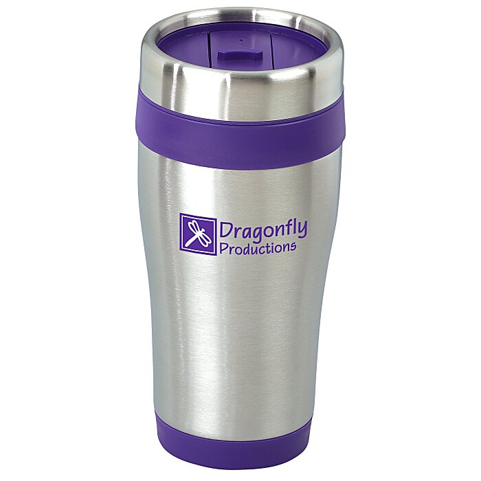 Custom Steel Tumbler with Colour Trim - 16 oz.