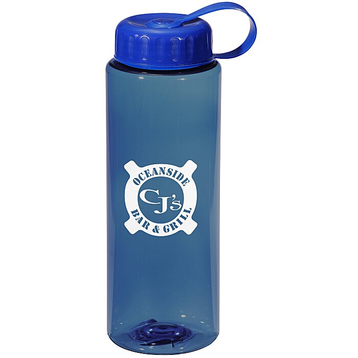 Custom Guzzler Sport Bottle with Tethered Lid - 32 oz