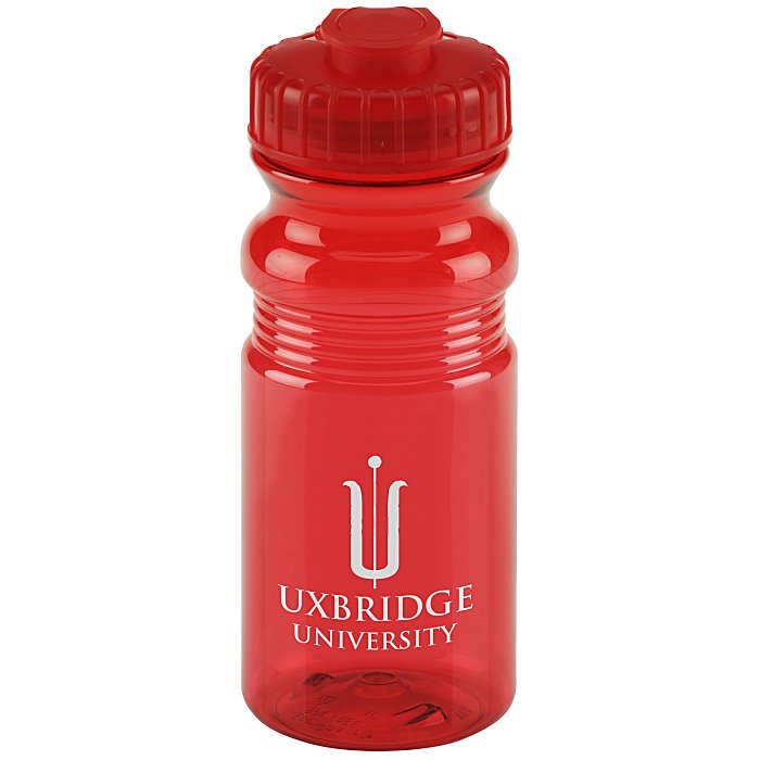 Custom Recreation Sport Bottle - 20 ounces - Flip Lid - Translucent