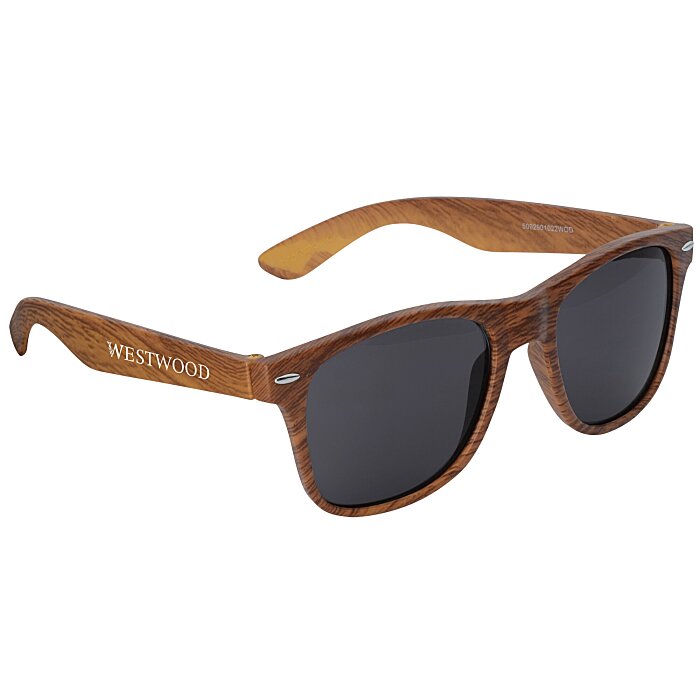 Custom Risky Business Sunglasses - Wood Grain