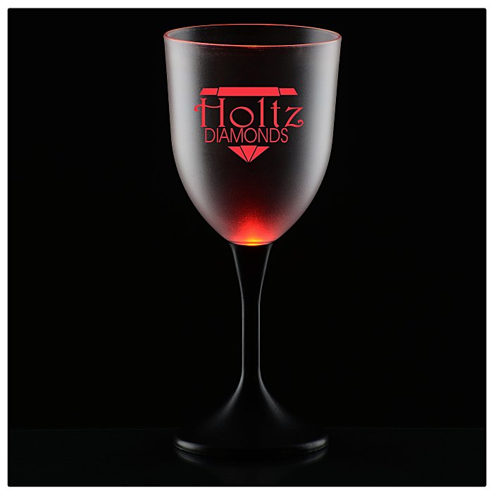 Custom Frosted Light-Up Wine Glass - 10 oz.