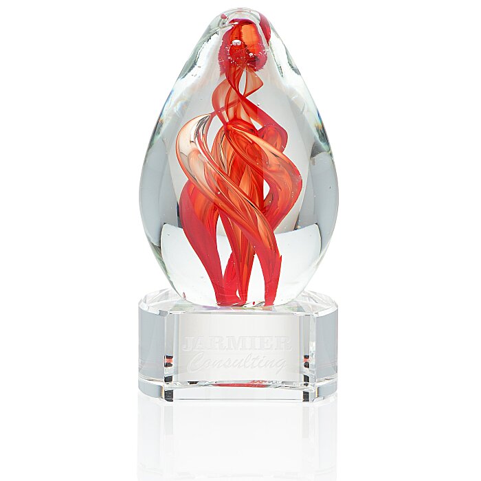 Custom Helix Art Glass Award - Clear Base