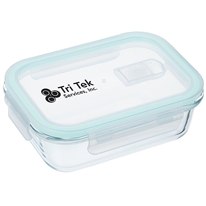 Custom Glass Food Container with Snap On Lid