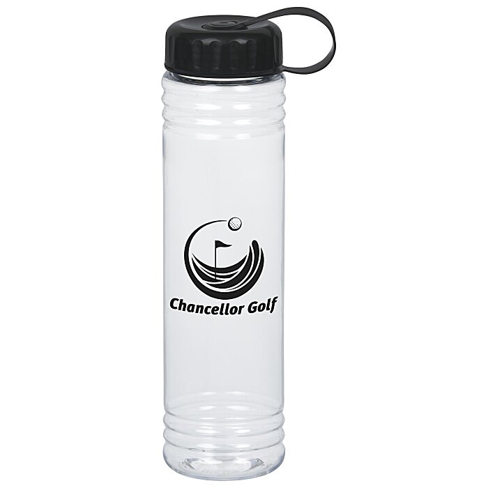 Custom Clear Impact Adventure Bottle with Tethered Lid - 32 oz.