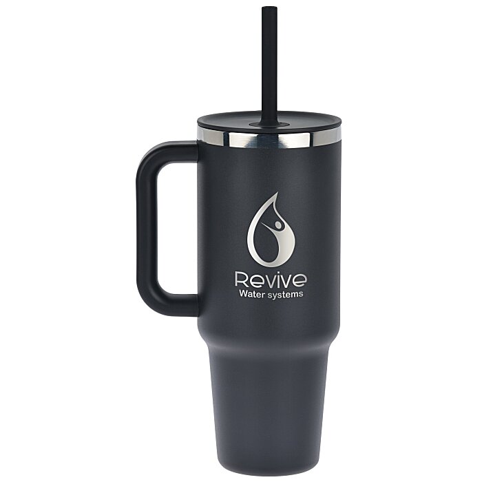 Custom Hydro Flask All Around Travel Tumbler with Straw - 40 oz. - Laser Engraved