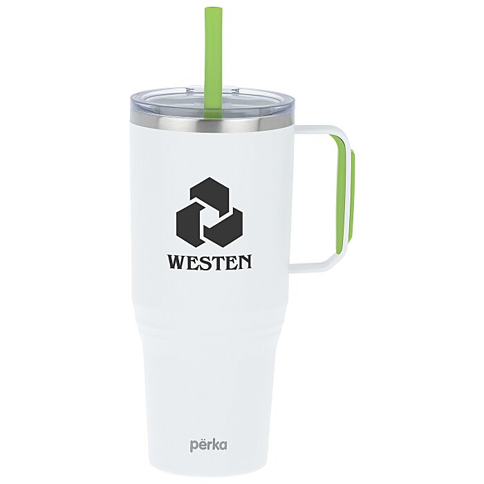 Custom Perka Portofino Vacuum Mug with Straw - 36 oz