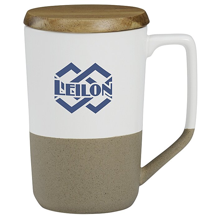 Custom Valencia Ceramic Mug with Lid - 16 oz - 24 hr
