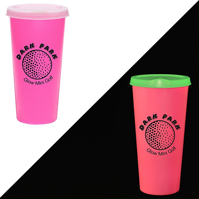 Custom Rave Nite Glow Tumbler with Lid - 26 oz.